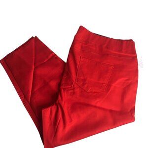 Avenue Pants Womens 26P Red Butter Denim Ankle Pull-On Jeggings Stretch Petite